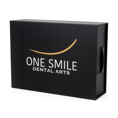 China Custom Logo Luxury Magnet Box Black Clear Aligner Packaging Box for sale