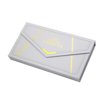 China Custom Logo Luxury White Cardboard Handbag Wallet Gift Box With Gold Foil Print for sale