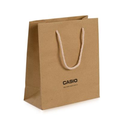 China Recycled Kraft Paper Shopping Bags , Custom Kraft Paper Bags For Clothing Packaging for sale