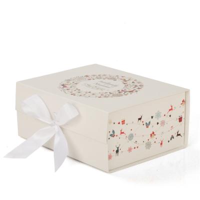 China Custom Printing Paper Gift Box With Ribbon For Personalised Foldable Packaging for sale