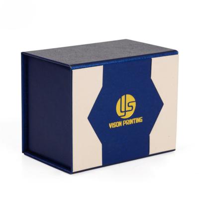 China Blue Flat Pack Magnetic Gift Box Custom Printed With Speciality Paper Material for sale