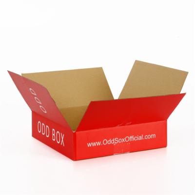 China Red Corrugated Cardboard Packaging Box ，Reusable Custom Printed Corrugated Boxes for sale