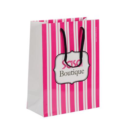 China Foldable Customized Branded Paper Bags / Paper Gift Bags With Rope Handles for sale