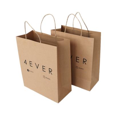 China Eco Friendly Kraft Paper Shopping Bag ,  Brown Paper Bags With Handles Custom Logo for sale