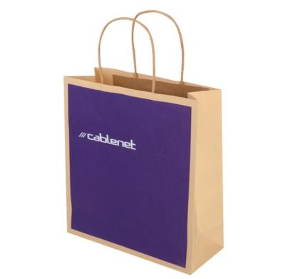 China Custom Brown Kraft Paper gift Bags With Handle Retail Shopping Packaging for sale