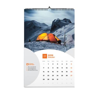 China 12 meses de impresión de encargo del calendario, calendarios de pared de encargo a todo color con la suspensión en venta