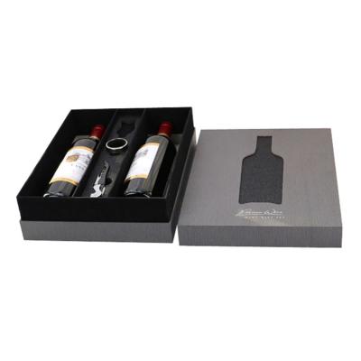 China Two Piece Printed Red Wine Gift Boxes , Wine Bottle Packaging Box With Logo for sale