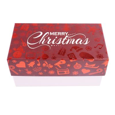 China Caixa de Natal de papel impressa costume com a tampa para o empacotamento do presente à venda