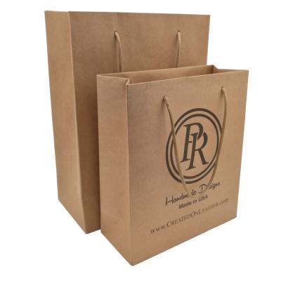 China Cheap Recycled Custom Logo Printed Personalized Kraft Paper Bags With Handles for sale