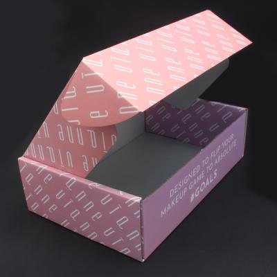 China Customised Printing Pink Holographic Shipping Mailing Box Custom Private Label With Logo for sale