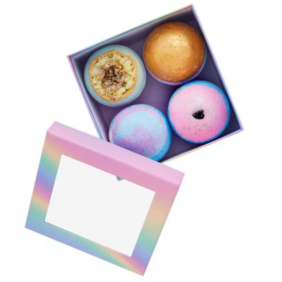 China Custom Logo Printed Paper Rainbow Box Packaging Fancy Bath Bomb Packaging Gift Boxes Surprise for sale