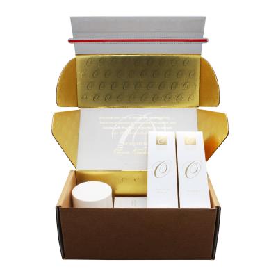 China Custom Logo Printing Empty Cosmetic Makeup Beauty peel off self seal postal packaging box for sale