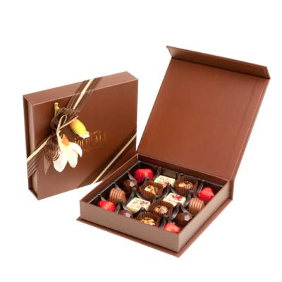 China Custom Logo Printed Paper Compartment Truffle Chocolate Gift Packaging Box With Dividers for sale