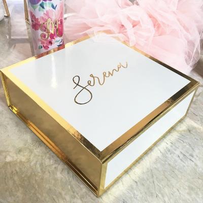 China Custom Printed Rose Gold Bridal Bridesmaid Proposal Gift Box Will You Be My Bridesmaid Boxes for sale