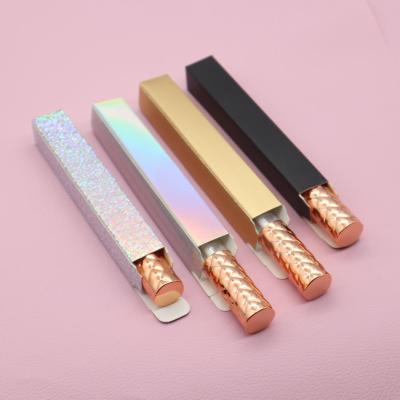 China Custom Logo Printing Pink Gold Holographic Lip Gloss Lipgloss Tube Packaging Box for sale