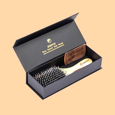 China Custom Logo Printing Paper Hair Wave Brush Packaging Box For Hair Brushes for sale