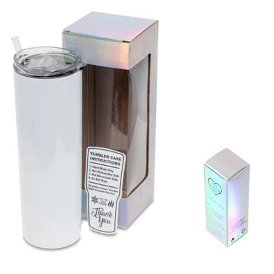 China Custom Logo Printing Holographic Tumbler Packaging Shipping Boxes With Window for sale