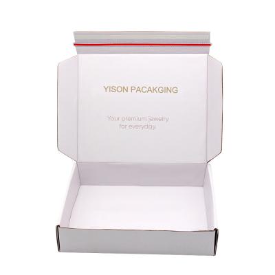 China Custom Logo Printing White Flat Postal Box Self Seal Shipping Boxes for sale