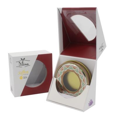 Chine Boîte de emballage de paquets de zafran imprimée par logo fait sur commande de safran de bouteille vide de pot à vendre