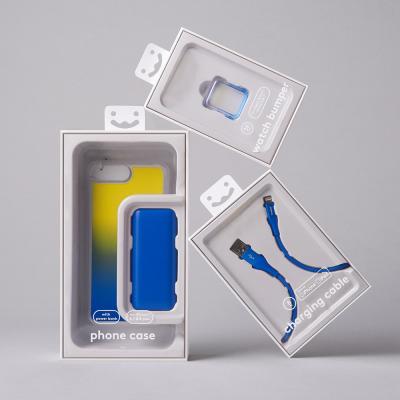 China Custom Printed Electric Earphone Cell Phone Charging Cable Packaging Boxes for sale