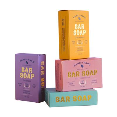 China Custom Logo Printing Paper Handmade Soap Bar Packing Boxes For Home Made Soap for sale
