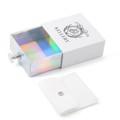 China Custom Holographic Sliding Drawer Jewelry Box Vintage Small Jewellery Packing Gift Box for sale