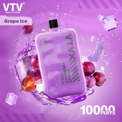 Китай 10K Puffs 5% Соль Ник виноград Лед одноразовый Vape Pod USB C зарядка продается
