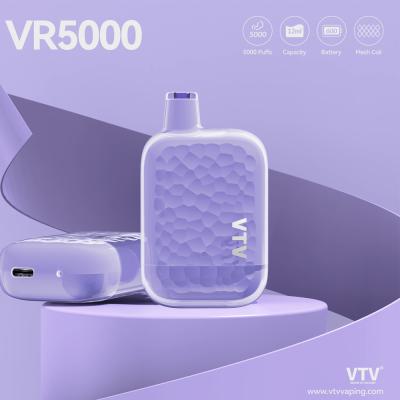 China VTV Nicotina 5% recarregável descarregável Vape 5000 puffs com bateria de 600mah à venda