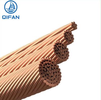China Aac All Aluminum Conductor 10 AWG 8 AWG 6 AWG Bcc Stranded Bare Copper Conductor 7 Wire Stranded for sale