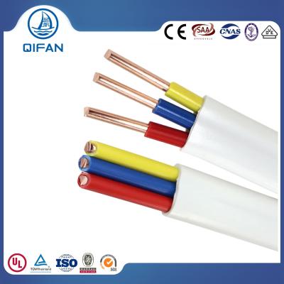 China Building Wire Cable CE BVVB Bvr BV Flexible Copper 2 Core or 2+ Earth PVC Electrical Building Twin Flat Wire for sale