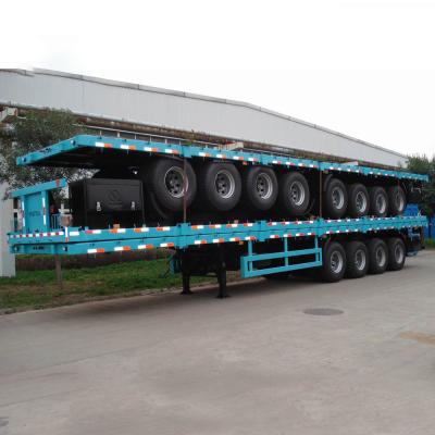 Chine du conteneur 11.00R20 remorque à plat semi, 4 axes 25ft 50 Ton Semi Trailer à vendre