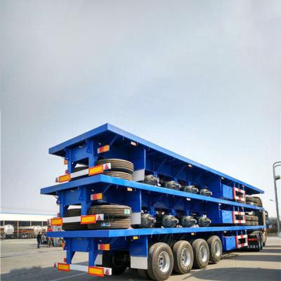 Chine du conteneur 11.00R20 remorque à plat semi, 4 axes 25ft 50 Ton Semi Trailer à vendre