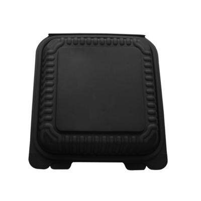 China 8 Inch Biodegradable Food Container Disposable Microwaveable Box In Black for sale