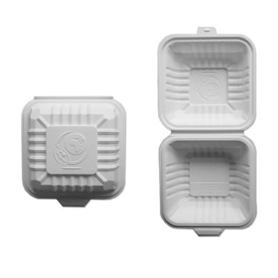 China Corn Starch Biobased Biodegradable Burger Lunch Box Take-out Food Container Tableware for sale