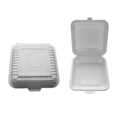 China Corn Starch Biobased Biodegradable Burger Lunch Box Take-out Food Container for sale