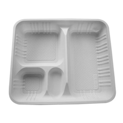 China Corn Starch Disposable Bioplastic Biodegradable Burger Lunch Box Take-out Food Container for sale