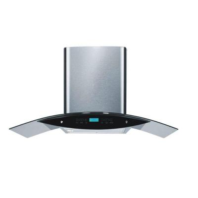 China ODM Curved Glass Cooker Hood 30 Inch Ductless Range Hood 16m3/Min Air Rate for sale