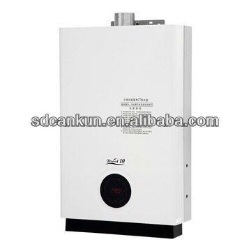 China Tankless Natural Gas Hot Water Boiler Heater 6L-14L 110V Brushed Aluminum for sale
