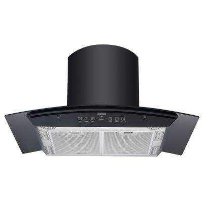 China Flush Mount Arc Glass Chimney Hood 1000 Cfm Stainless steel for sale