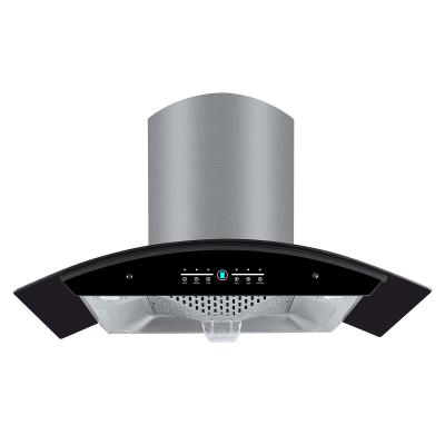 China 1200 cfm Chimney Cooker Hood Extractor Island Glass Arc Shaped for sale