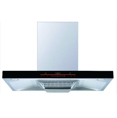 China Stainless Steel Glass T Shape Chimney Hood 183W Electric Kitchen Exhaust Range Hood for sale