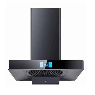 China Glass Stainless Steel T Shape Chimney Hood Wall Mounted Kitchen Smoke Exhauster for sale