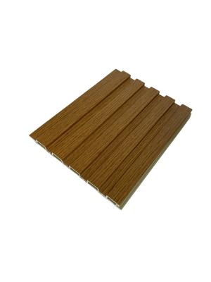 China ODM Wood Plastic Composite Sheet Embossing Fluted WPC Panel For Indoor for sale
