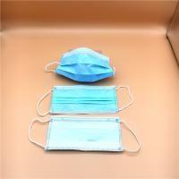 China Blue Sterile Disposable Mouth Mask , Fiberglass Free Surgical Mask 3 Ply for sale