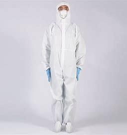 中国 Xxlの使い捨て可能な防水使い捨て可能で白い保護つなぎ服Ppeのスーツ 販売のため