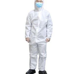 China Xxl Disposable Coveralls White Safety Protective Asbestos Jumpsuit Waterproof for sale