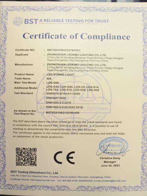 CE - Zhongshan Ledemo Lighting Co., Ltd.