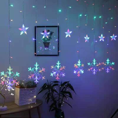 Chine Christmas Curtain Snowflake Shape Window Curtain String Light Fairy Led Curtain Light For Wedding Room Holiday Festival Decoration à vendre