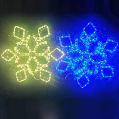 China Waterproof Snowflake Pattern Light Holiday Decoration LED Sculpture Lights Outdoor Christmas Flicker Snowflake Lighted Light for sale