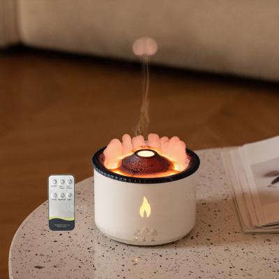 China 12W Power 2023 Amaz 24V Ultrasonic Volcano Vaporizer Aroma Diffuser Humidifier 3D Flame for sale